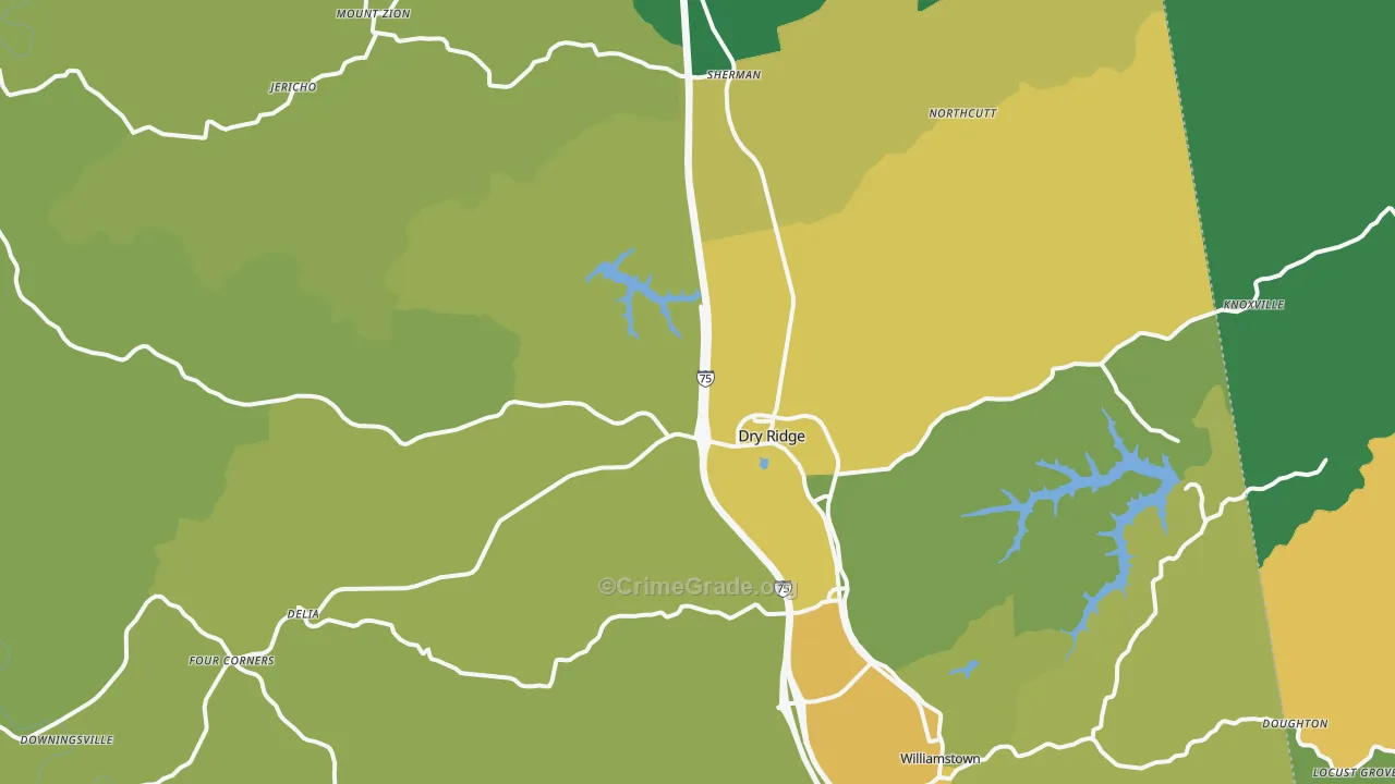 Grant County, KY Map of Drug-Related Crime Rates
