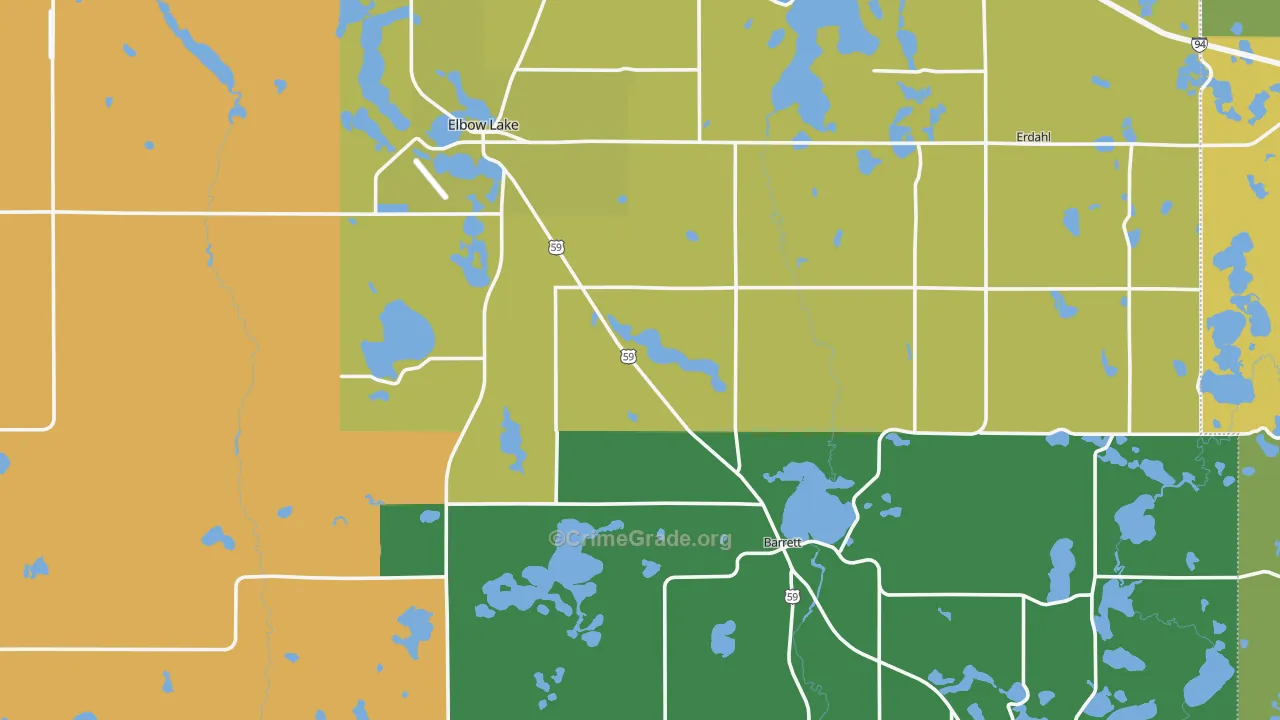 Grant County, MN Map of Drug-Related Crime Rates