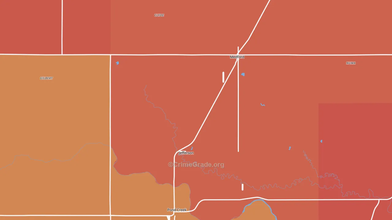 Grant County, OK Map of Drug-Related Crime Rates