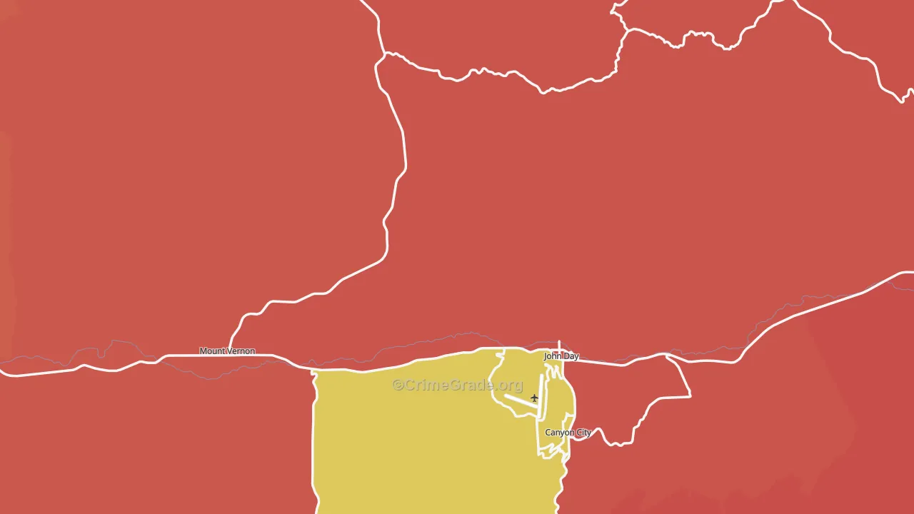 Grant County, OR Map of Drug-Related Crime Rates