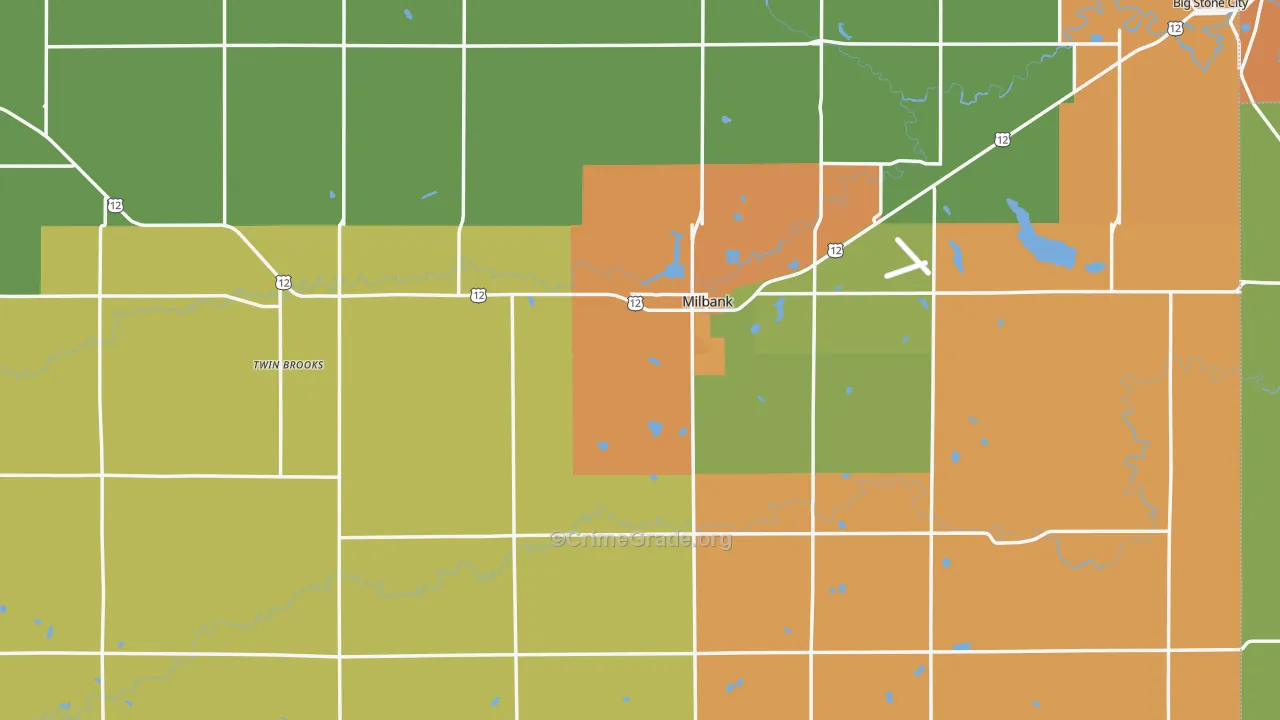 Grant County, SD Map of Drug-Related Crime Rates
