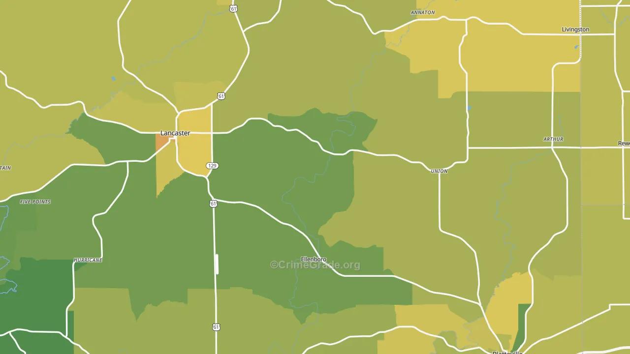 Grant County, WI Map of Drug-Related Crime Rates