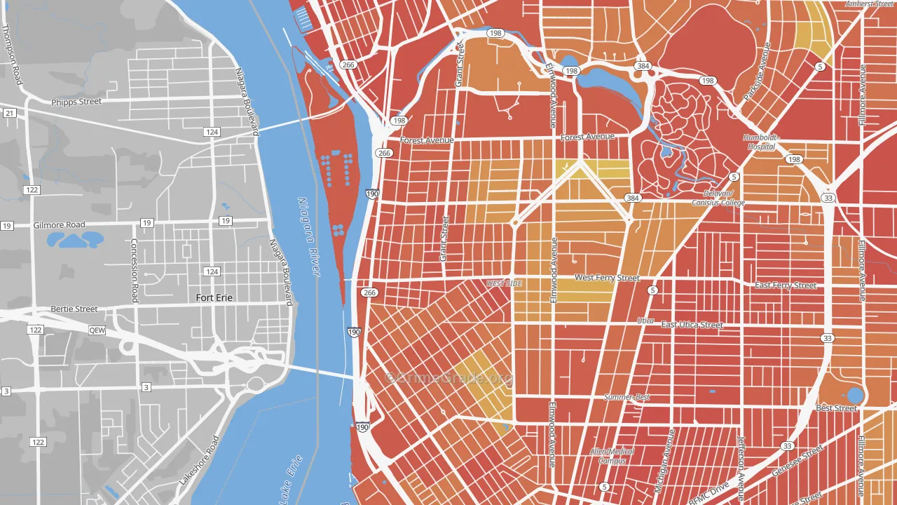 Grant Ferry, Buffalo, NY Map of Drug-Related Crime Rates