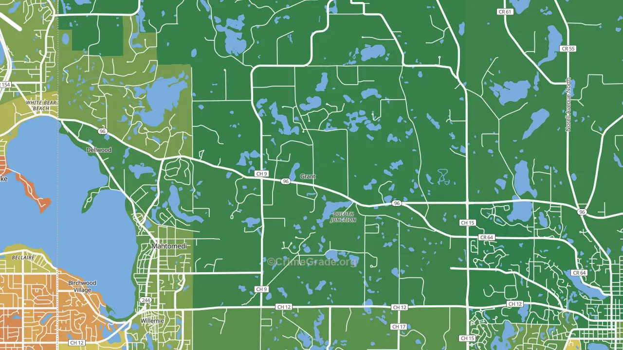 Grant, MN Map of Drug-Related Crime Rates