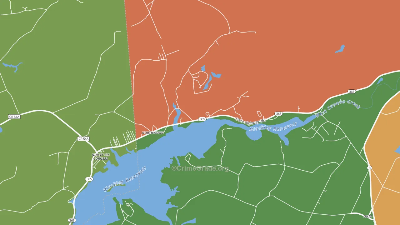 Grant, NY Map of Drug-Related Crime Rates