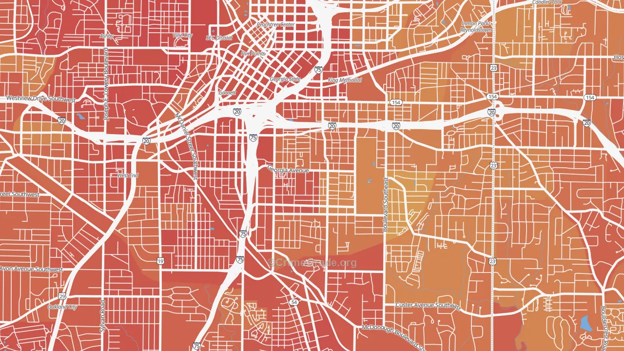 Grant Park, Atlanta, GA Map of Drug-Related Crime Rates