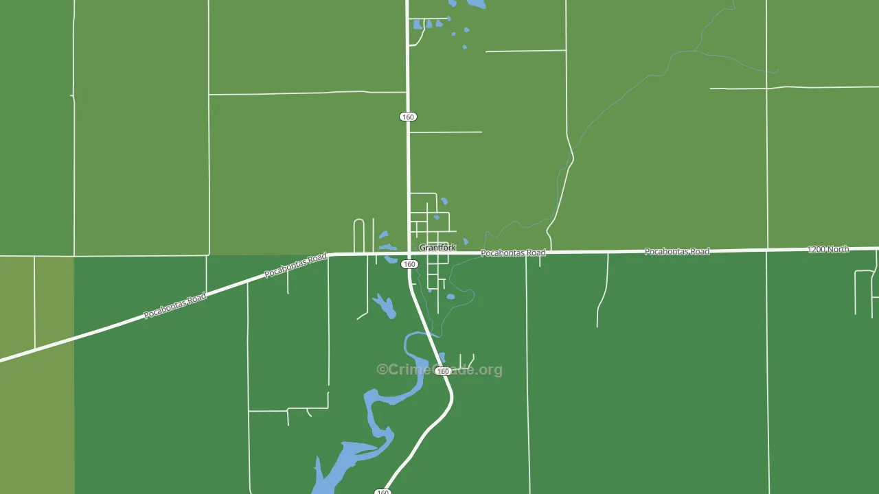 Grantfork, IL Map of Drug-Related Crime Rates