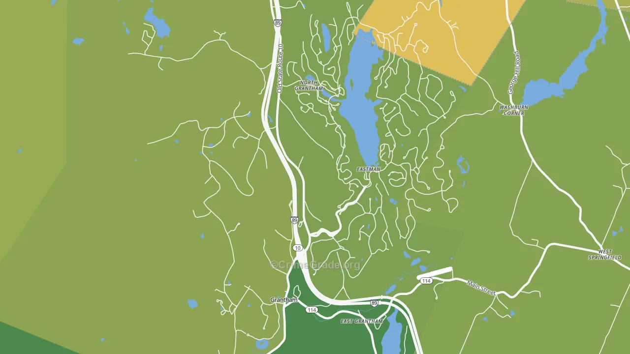 Grantham, NH Map of Drug-Related Crime Rates