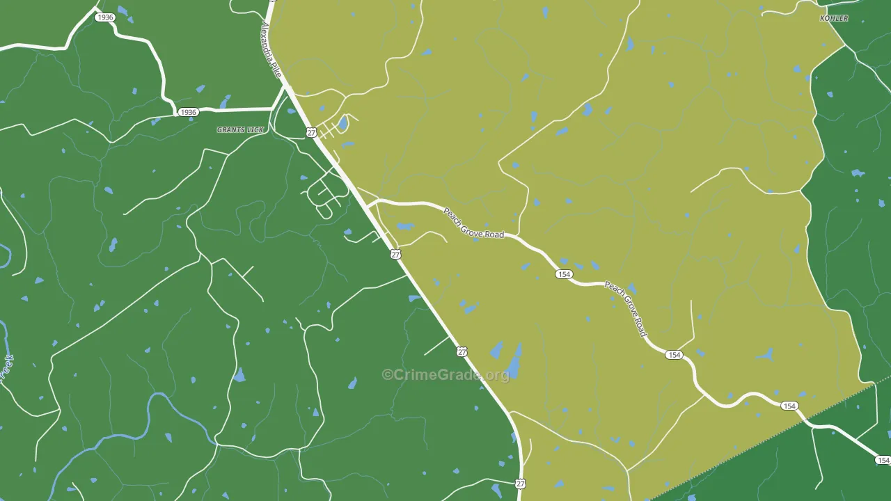 Grants Lick, KY Map of Drug-Related Crime Rates