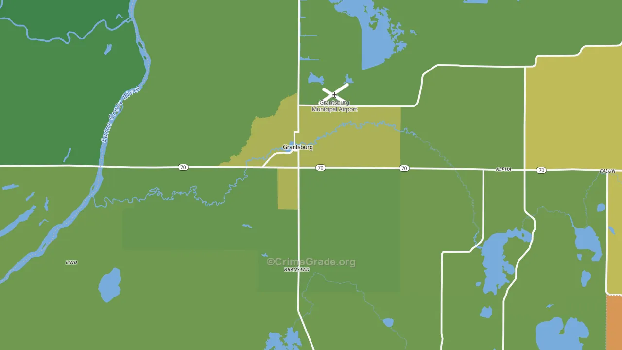 Grantsburg, WI Map of Drug-Related Crime Rates