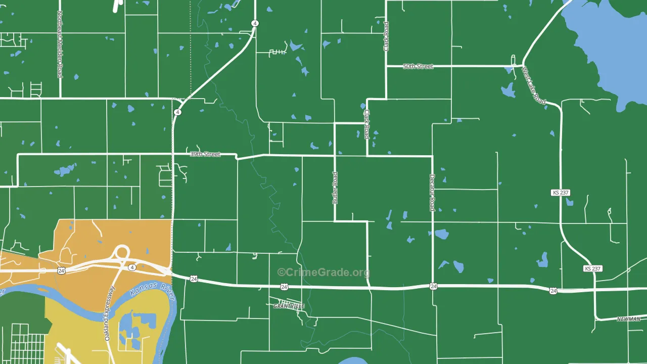 Grantville, KS Map of Drug-Related Crime Rates