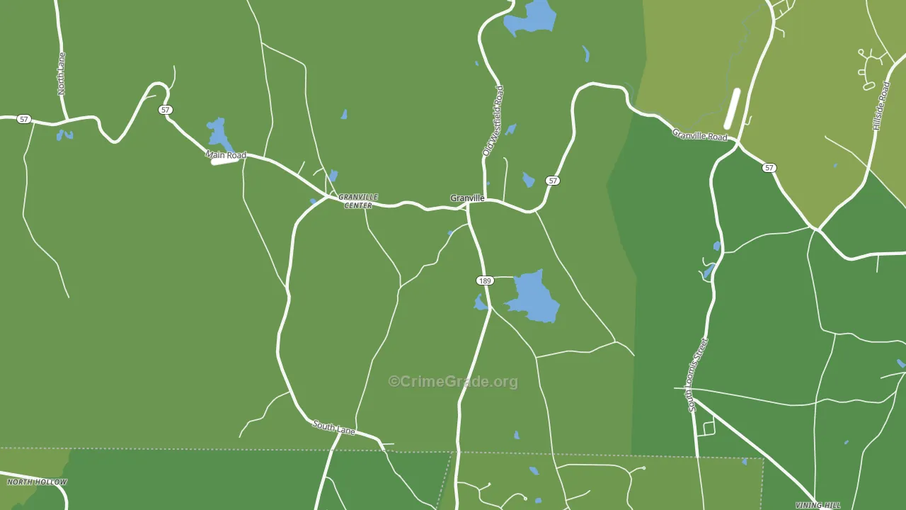 Granville Center, MA Map of Drug-Related Crime Rates