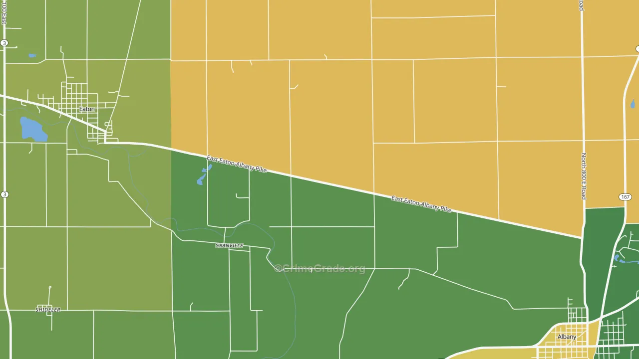 Granville, IN Map of Drug-Related Crime Rates