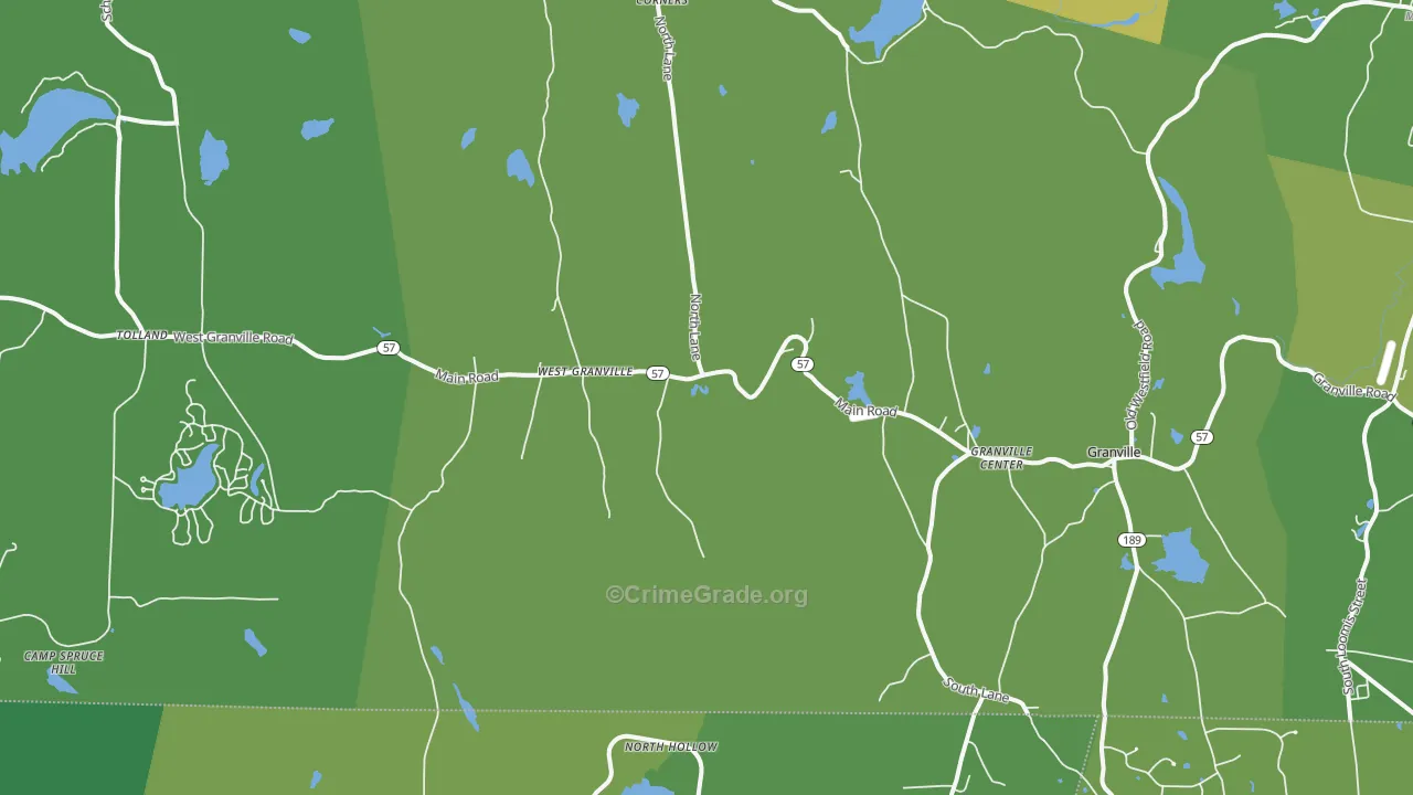 Granville, MA Map of Drug-Related Crime Rates
