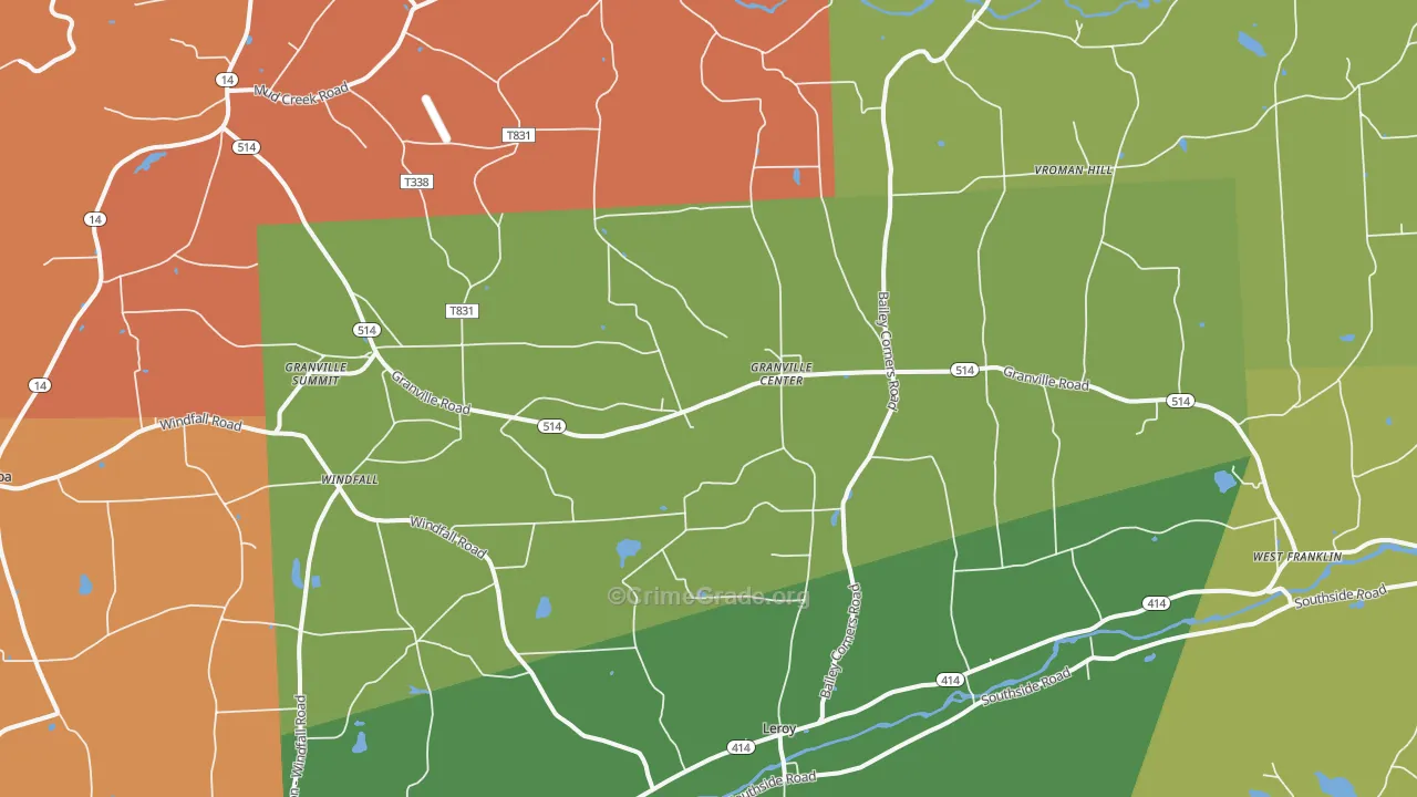Granville Summit, PA Map of Drug-Related Crime Rates