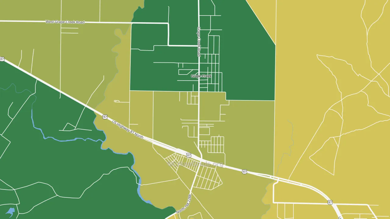 Grape Creek, TX Map of Drug-Related Crime Rates