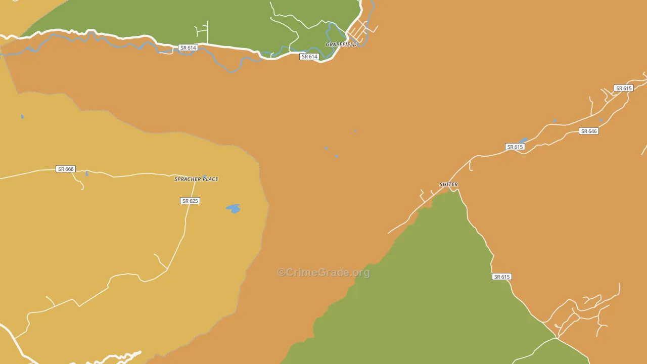 Grapefield, VA Map of Drug-Related Crime Rates