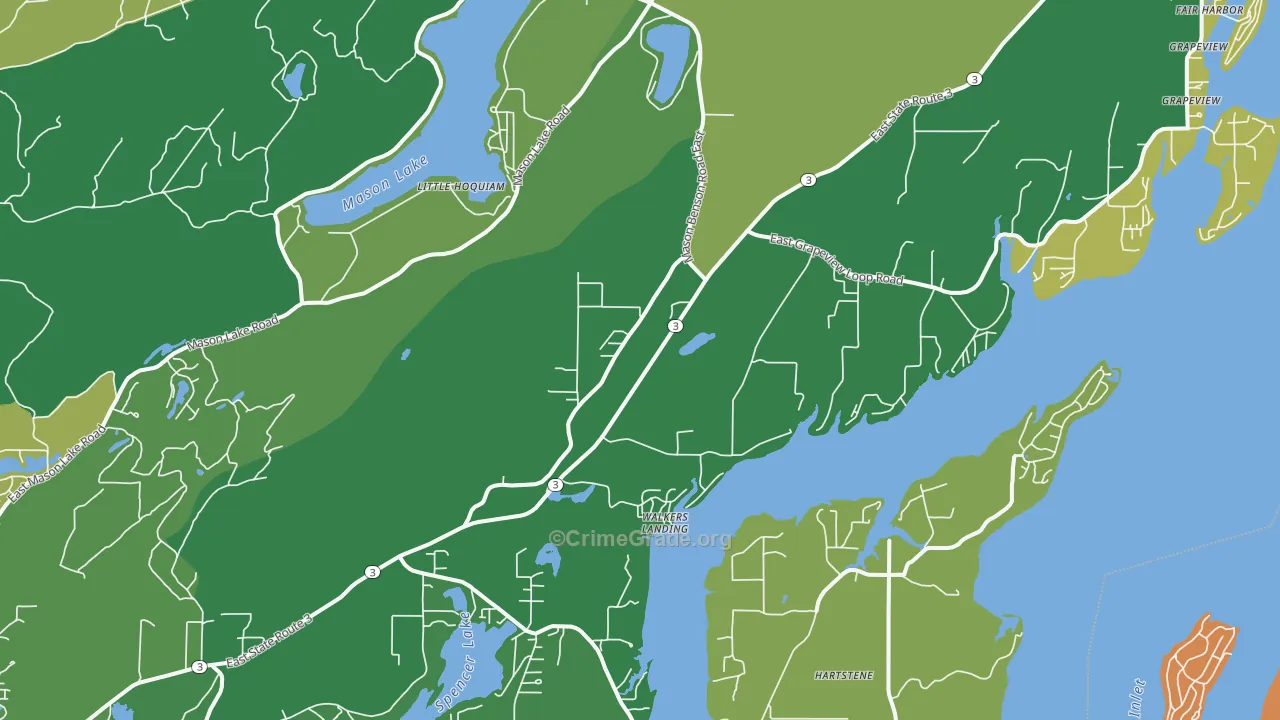 Grapeview, WA Map of Drug-Related Crime Rates