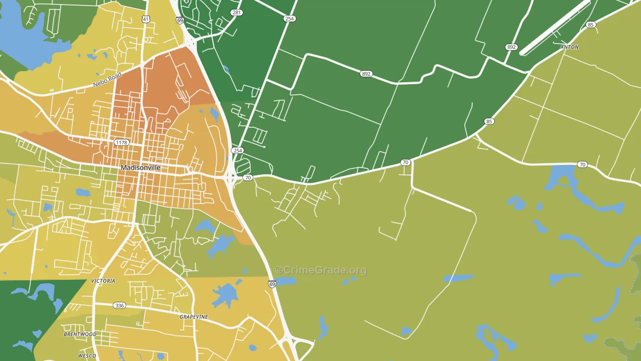 Grapevine, KY Map of Drug-Related Crime Rates
