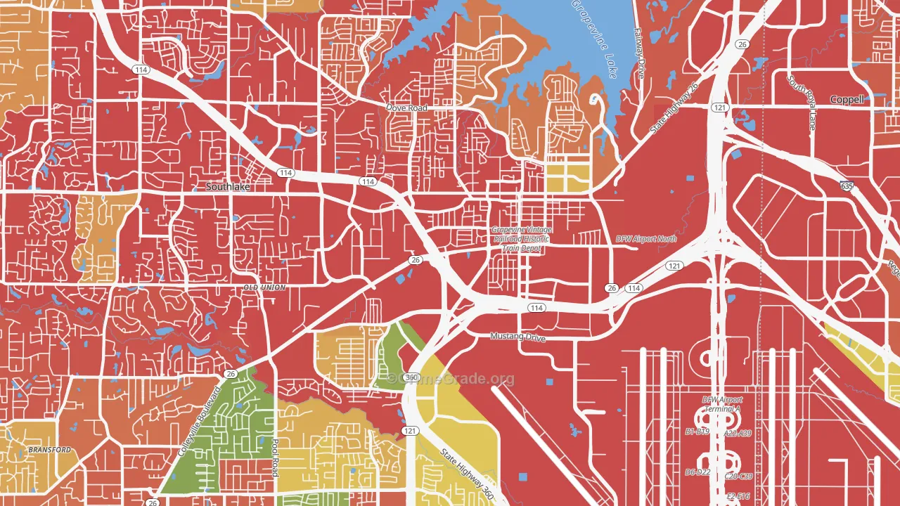 Grapevine, TX Map of Drug-Related Crime Rates