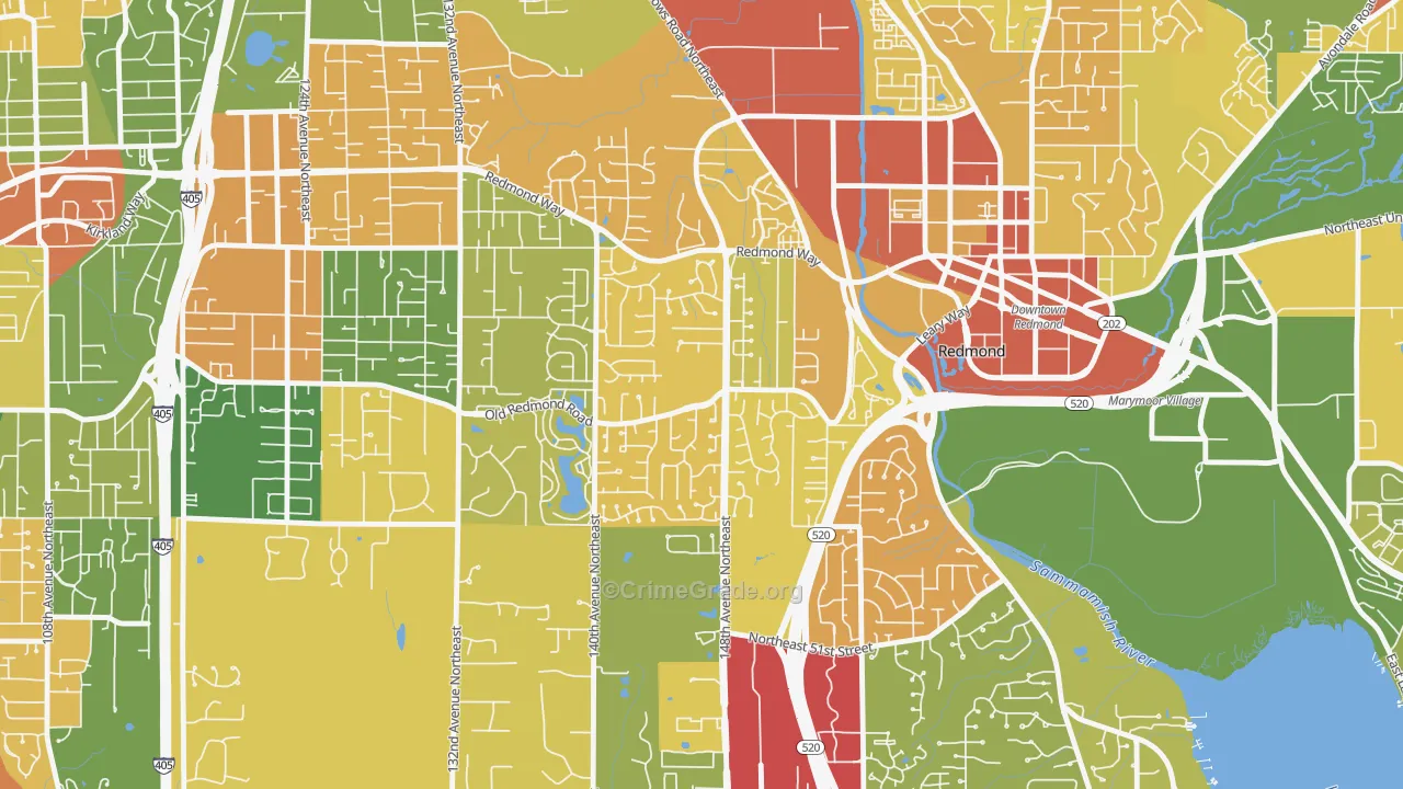 Grass Lawn, Redmond, WA Map of Drug-Related Crime Rates