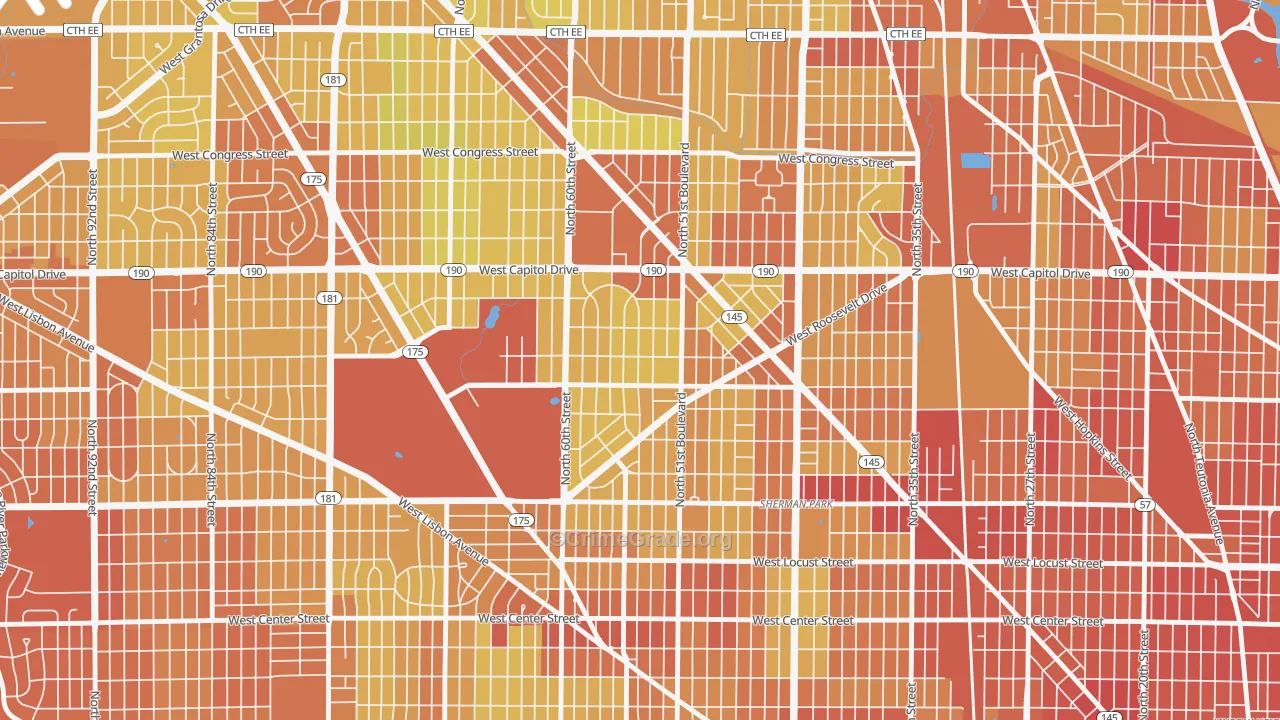 Grasslyn Manor, Milwaukee, WI Map of Drug-Related Crime Rates