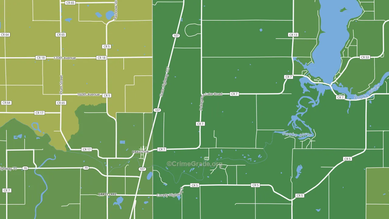 Grasston, MN Map of Drug-Related Crime Rates