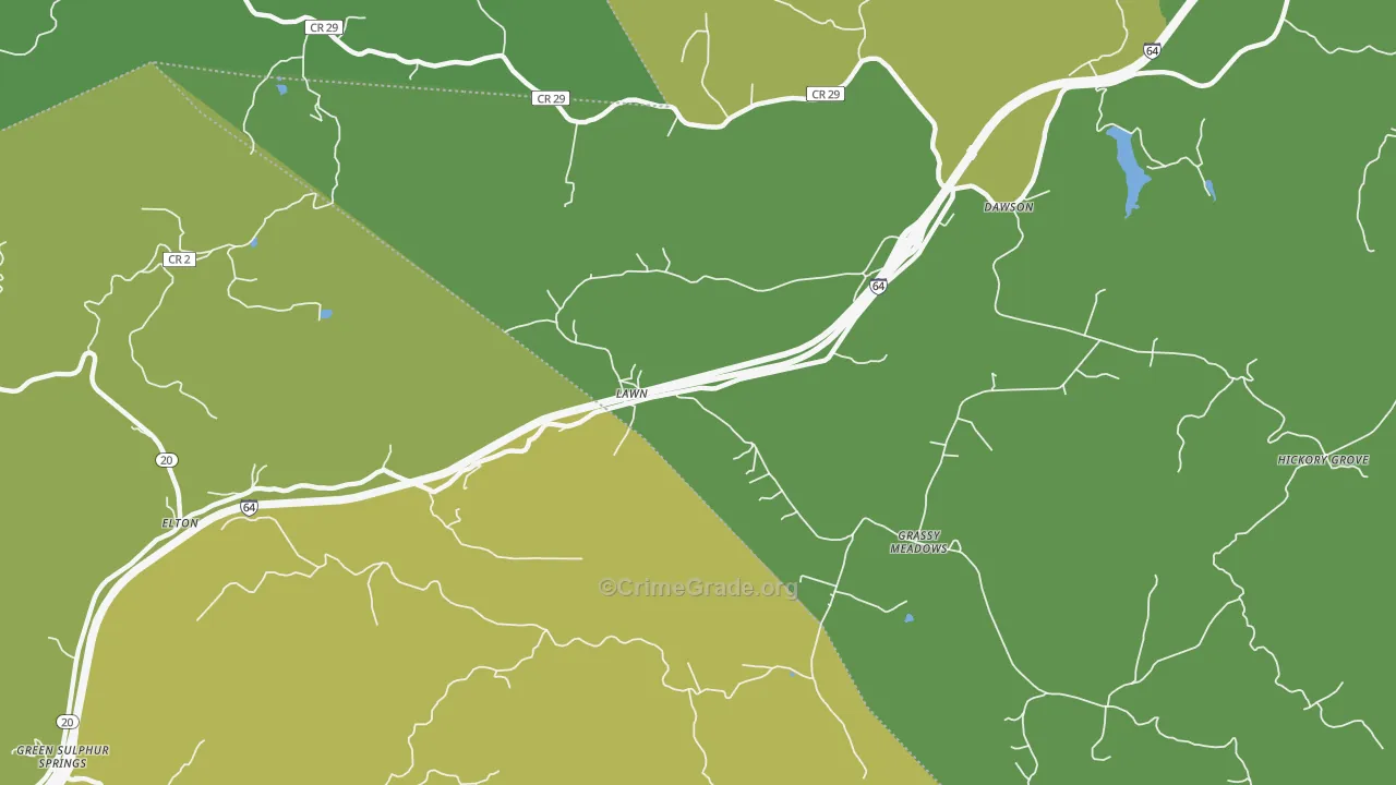 Grassy Meadows, WV Map of Drug-Related Crime Rates