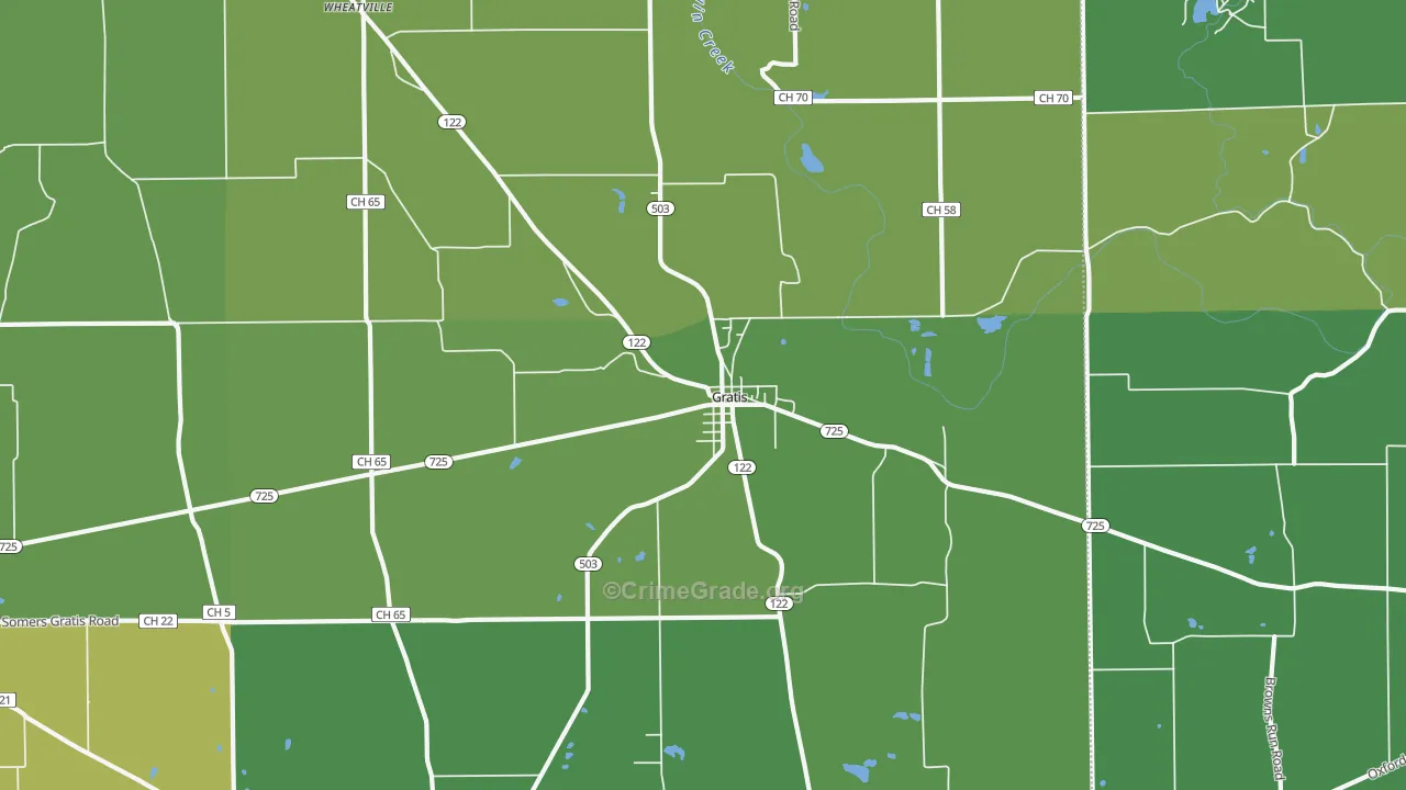 Gratis, OH Map of Drug-Related Crime Rates
