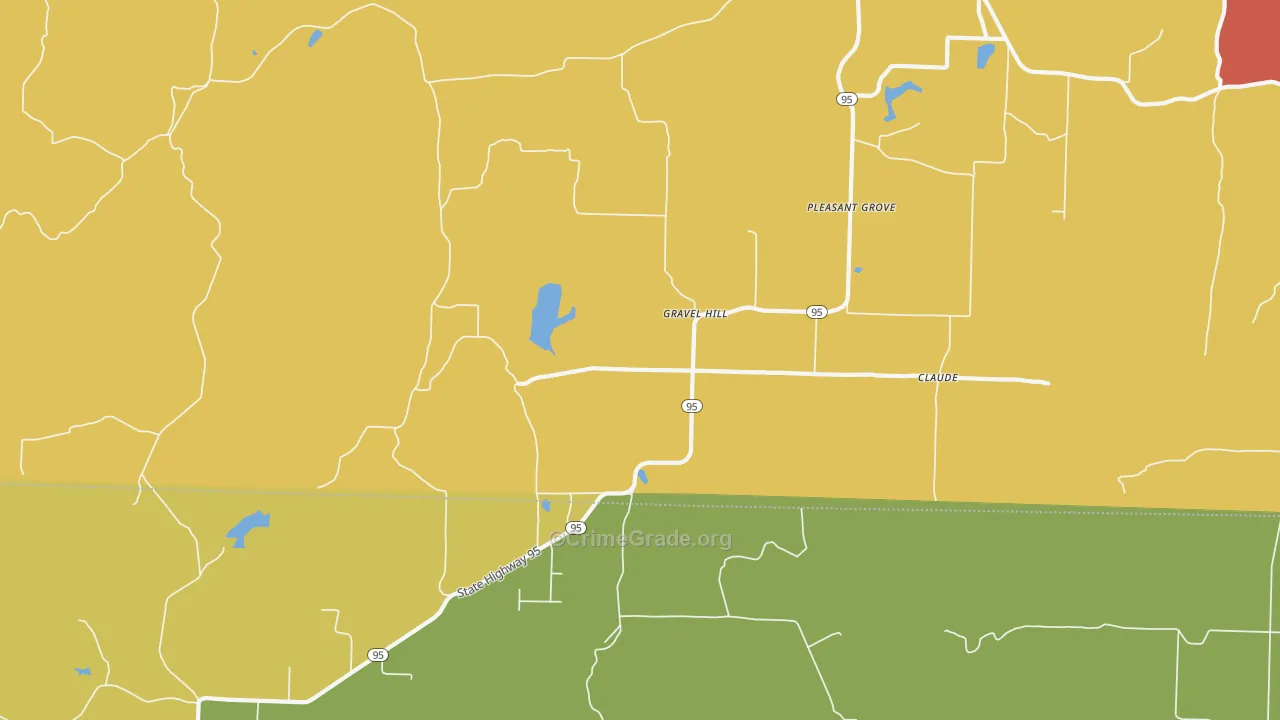 Gravel Hill, AR Map of Drug-Related Crime Rates