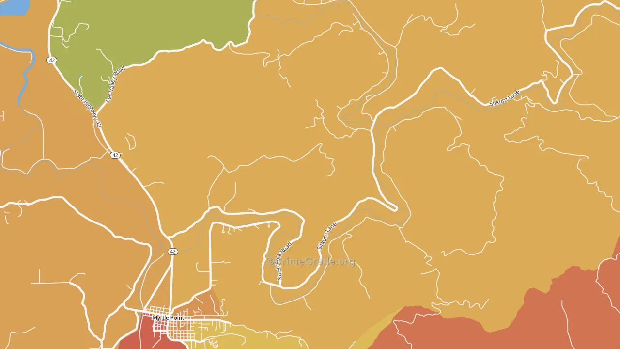 Gravelford, OR Map of Drug-Related Crime Rates
