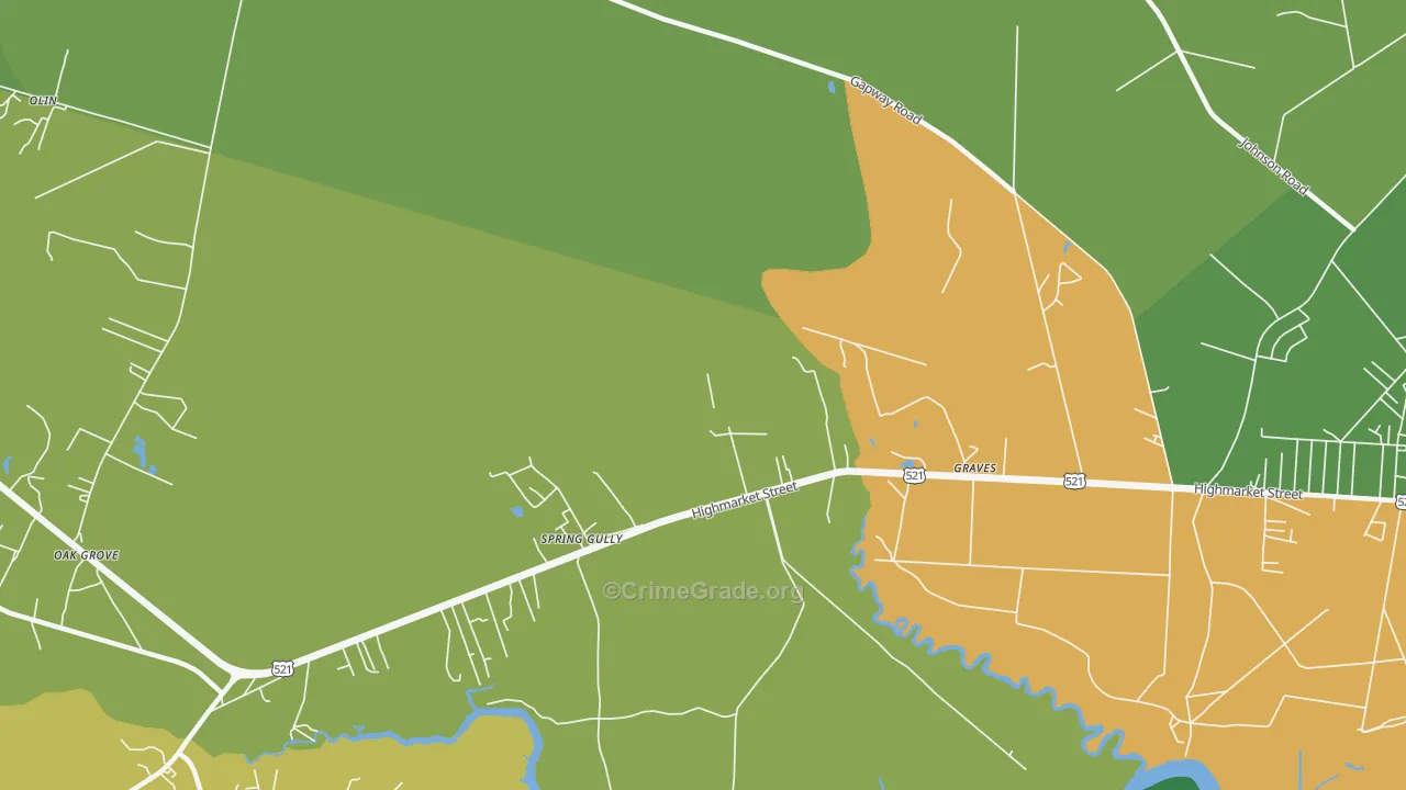 Graves, SC Map of Drug-Related Crime Rates