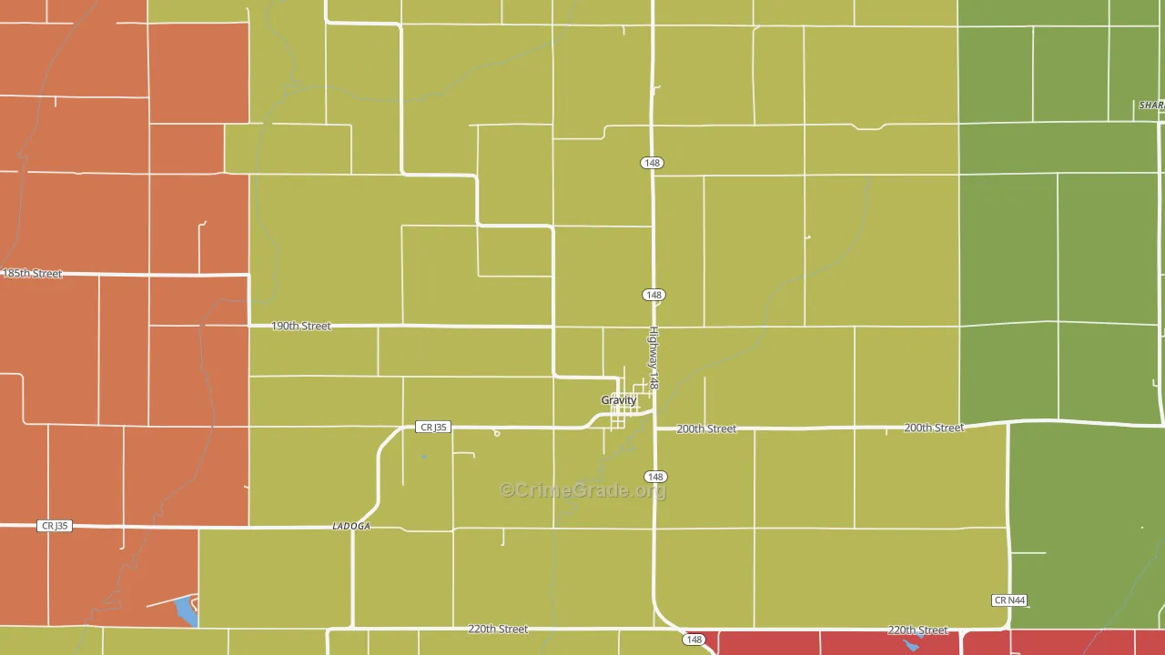 Gravity, IA Map of Drug-Related Crime Rates