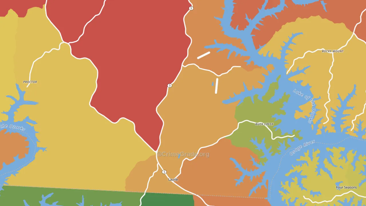 Gravois Mills, MO Map of Drug-Related Crime Rates