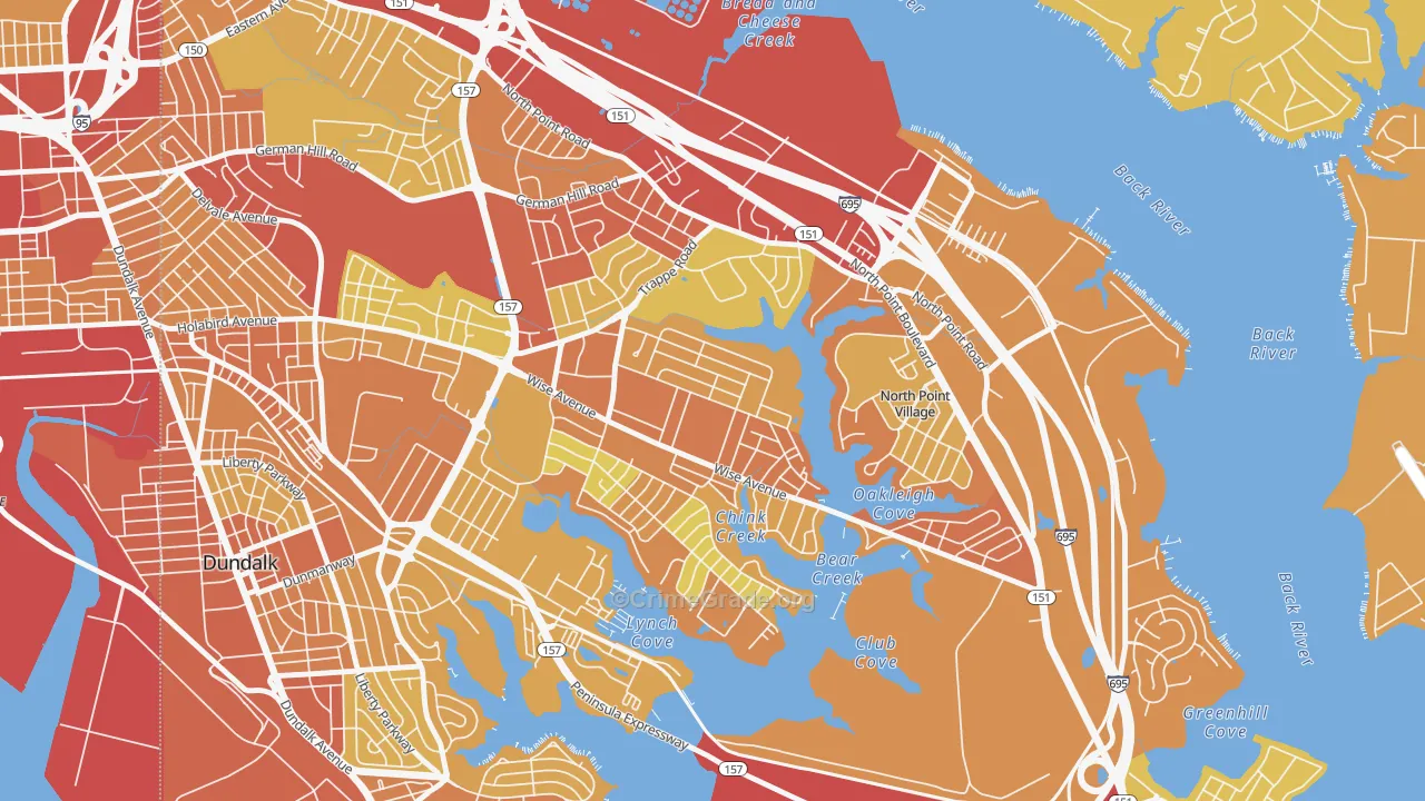 Gray Haven, Dundalk, MD Map of Drug-Related Crime Rates
