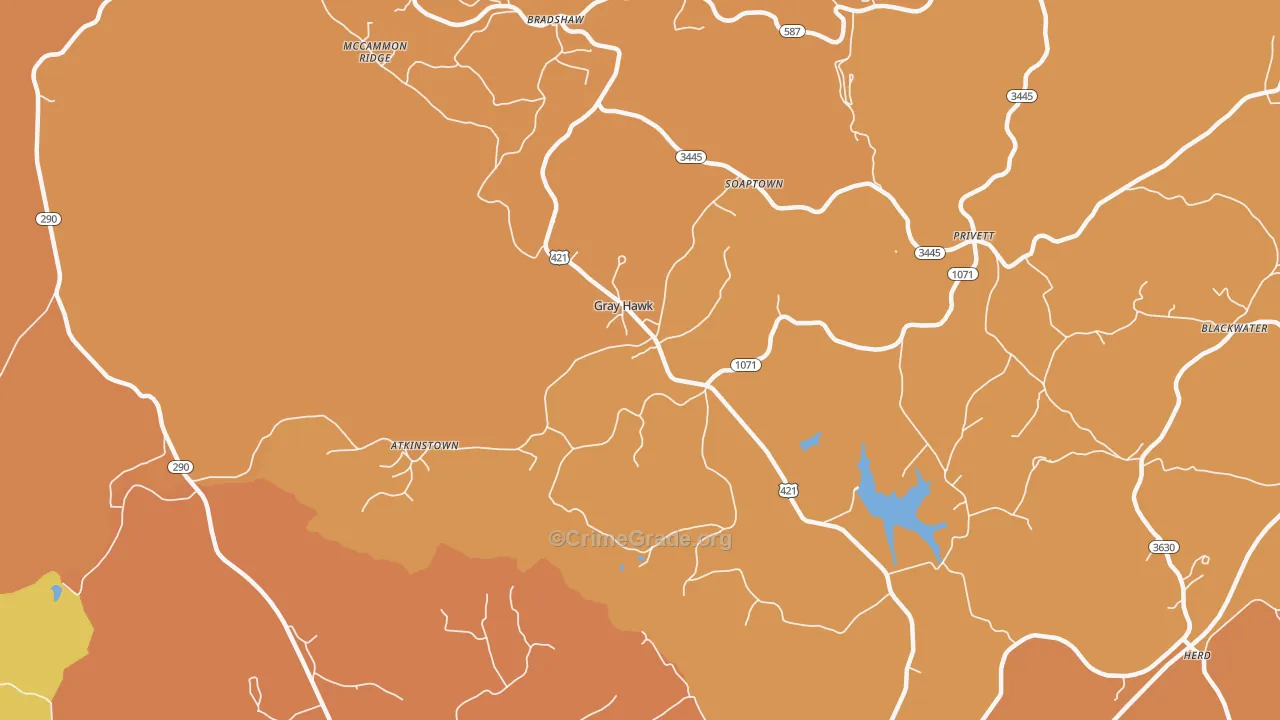 Gray Hawk, KY Map of Drug-Related Crime Rates