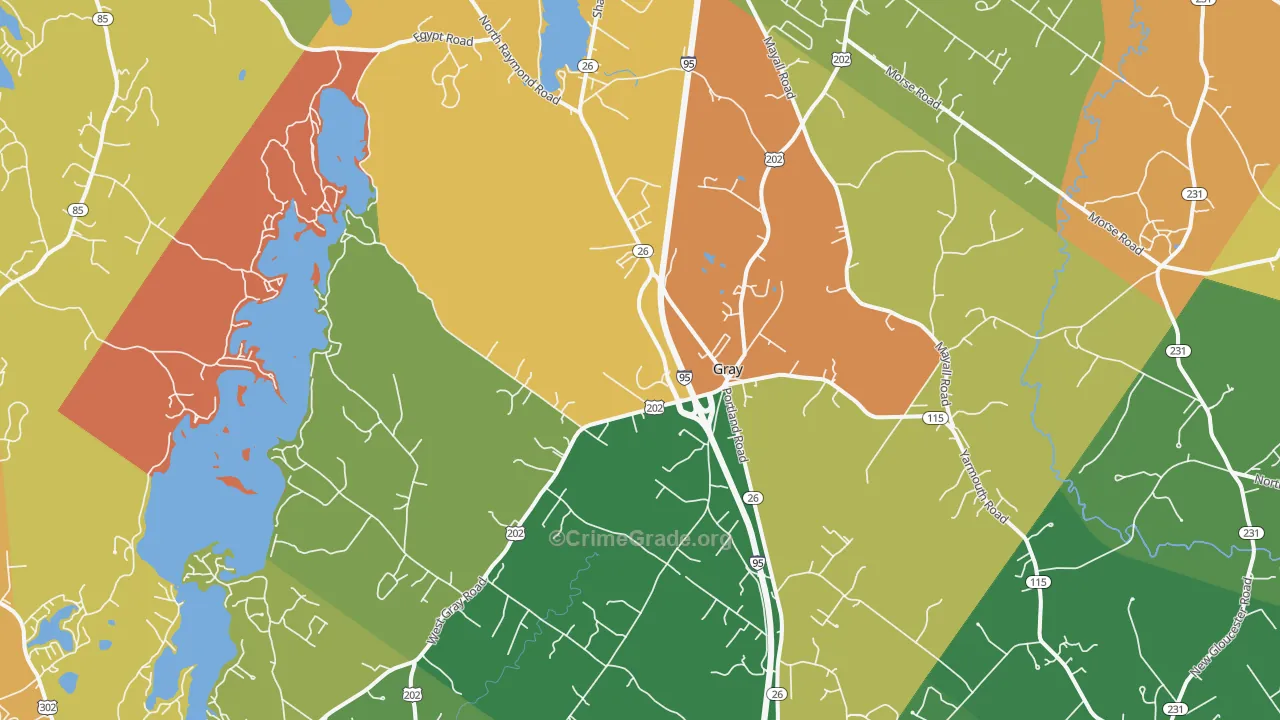 Gray, ME Map of Drug-Related Crime Rates