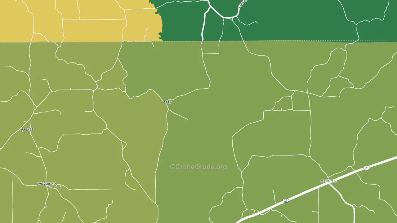 Gray, MS Map of Drug-Related Crime Rates