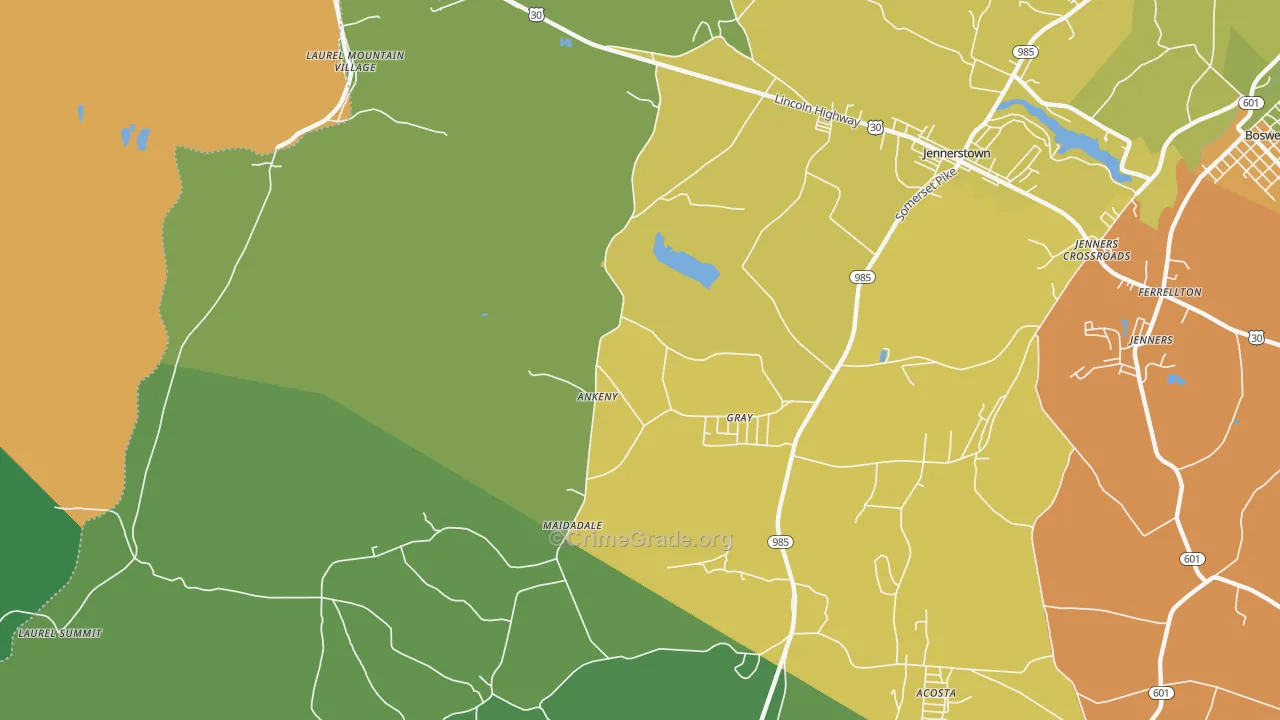Gray, PA Map of Drug-Related Crime Rates