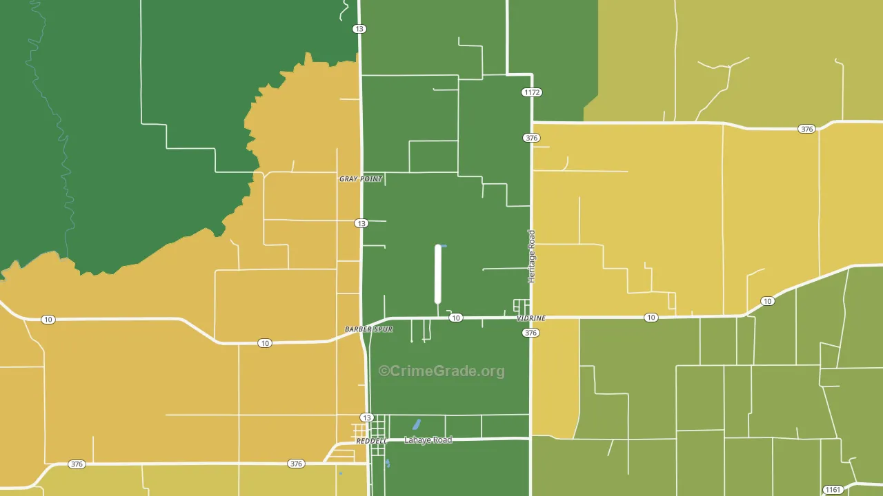 Gray Point, LA Map of Drug-Related Crime Rates