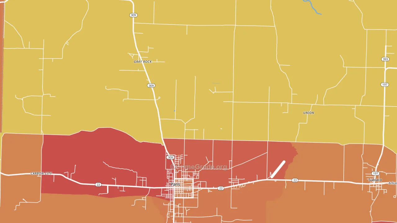 Gray Rock, AR Map of Drug-Related Crime Rates