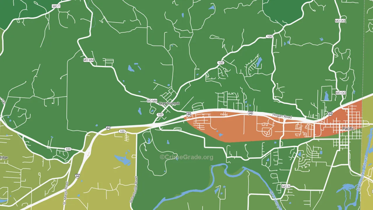 Gray Summit, MO Map of Drug-Related Crime Rates