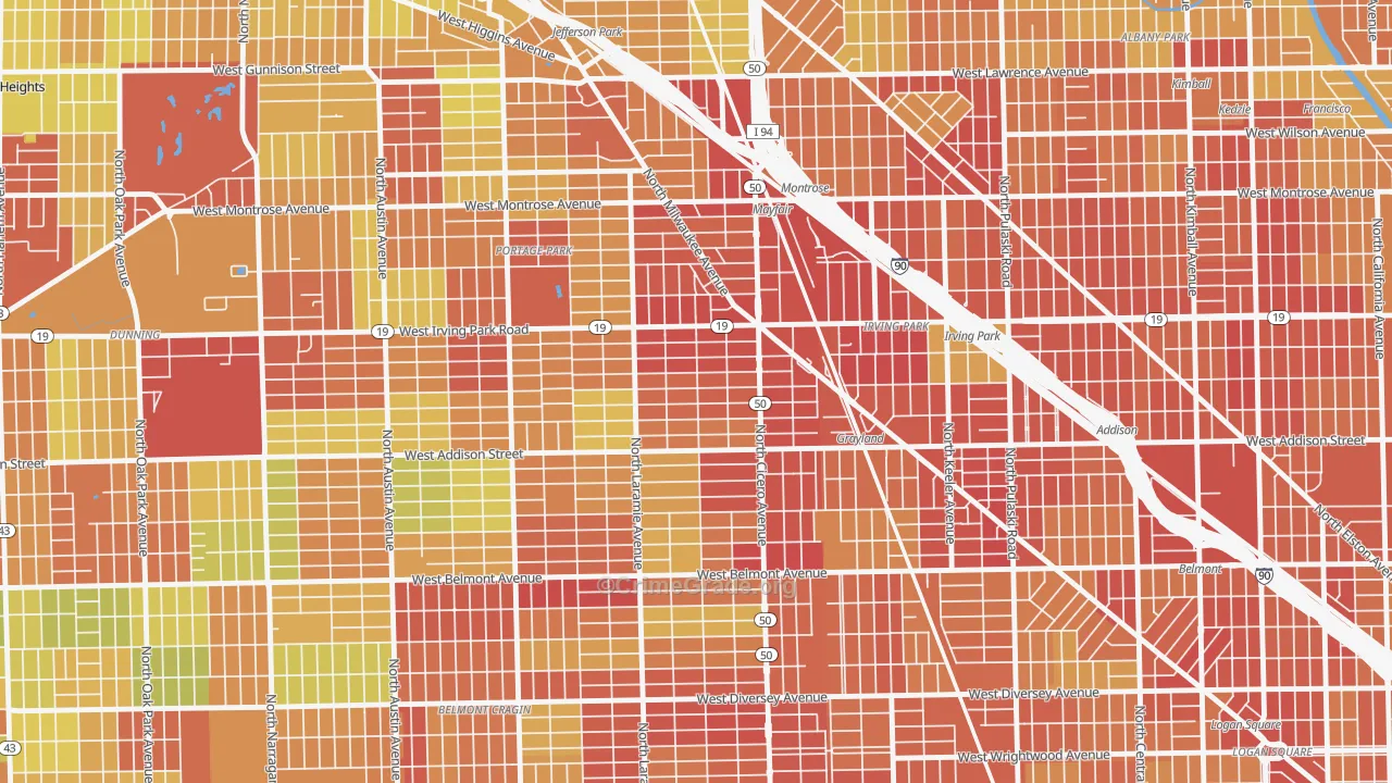 Grayland, Chicago, IL Map of Drug-Related Crime Rates