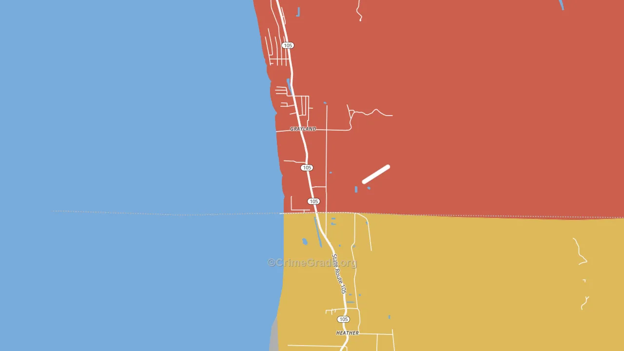 Grayland, WA Map of Drug-Related Crime Rates