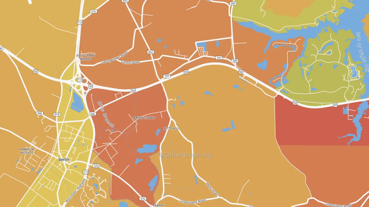 Grays Corner, MD Map of Drug-Related Crime Rates