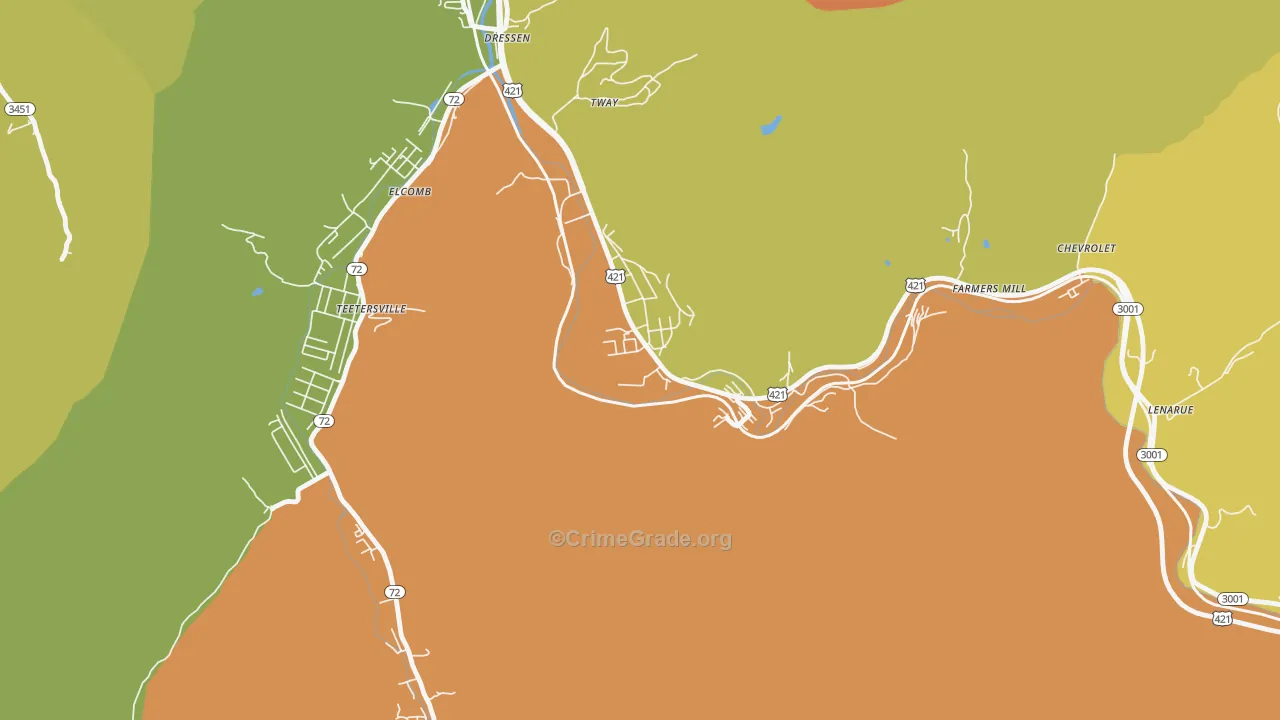 Grays Knob, KY Map of Drug-Related Crime Rates