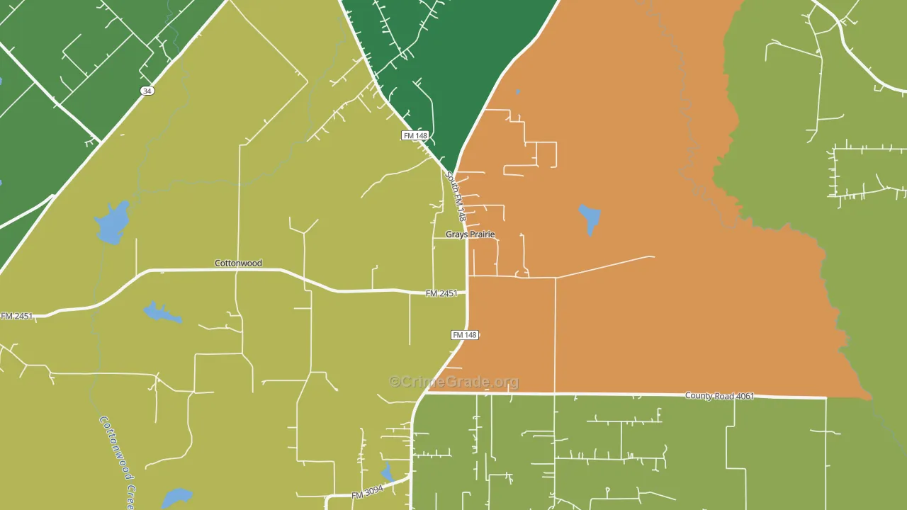 Grays Prairie, TX Map of Drug-Related Crime Rates