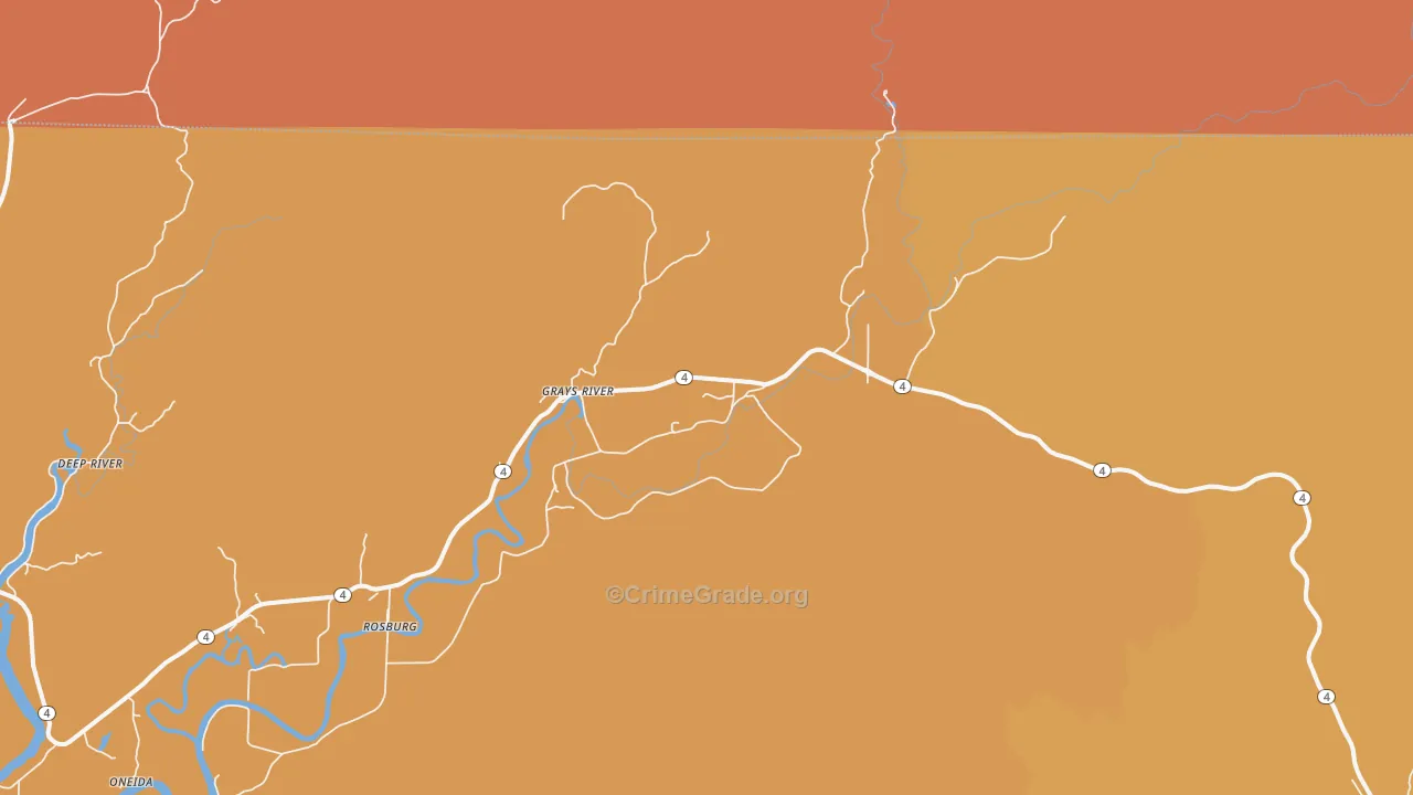 Grays River, WA Map of Drug-Related Crime Rates