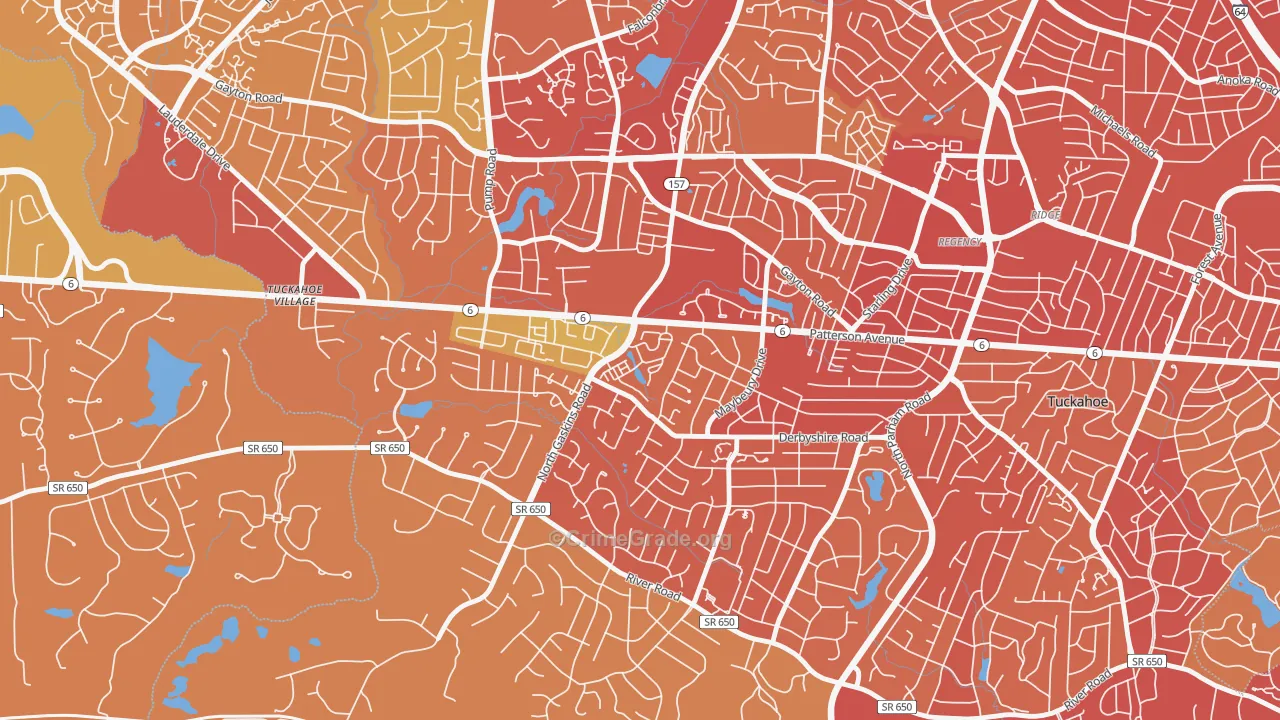 Grayson Hill, Tuckahoe, VA Map of Drug-Related Crime Rates