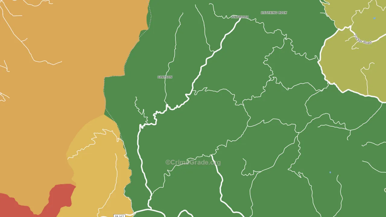 Grayson, NC Map of Drug-Related Crime Rates